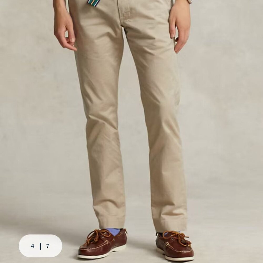 Ralph Lauren Polo Pants Mens 34x30 Khaki Chino Stretch Slim Fit